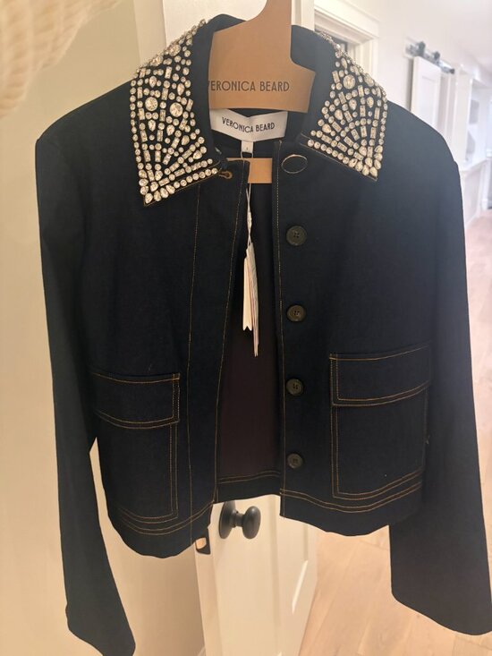 Veronica Beard Jackets & Blazers - Veronica Beard - NWT Barrington Embellished Denim Jacket, Size 2